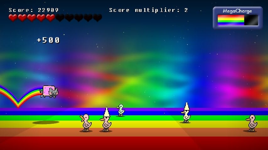 A screenshot of the Nyan Cat game.